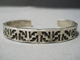 Important Vintage Navajo Cal Begay Sterling Silver Native American Bracelet Cuff-Nativo Arts