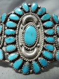Authentic Vintage Native American Navajo Larry Moses Begay Turquoise Sterling Silver Bracelet-Nativo Arts