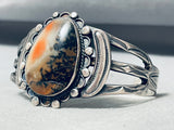 Very Old And Early Vintage Native American Navajo Petrified Wood Sterling Silver Bracelet-Nativo Arts