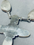 One Of The Most Unique Vintage Native American Navajo Turquoise Cross Sterling Silver Necklace-Nativo Arts