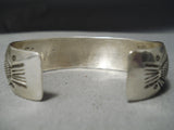Fantastic Vintage Native American Navajo Blue Gem Turquoise Sterling Silver Bracelet Old-Nativo Arts