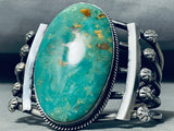 Monster Heavy Vintage Native American Navajo Royston Turquoise Sterling Silver Bracelet-Nativo Arts
