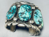 Native American 219 Gram Robert Bernice Leekya Vintage Navajo Sterling Silver Bracelet-Nativo Arts