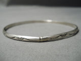 Incredible Vintage Native American Navajo Hand Tooled Sterling Silver American Bangle Bracelet-Nativo Arts