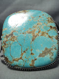 One Of The Best Vintage Native American Navajo #8 Turquoise Sterling Silver Thunderbird Bracelet-Nativo Arts