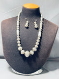 One Of The Most Unique Vintage Native American Navajo Tubule Sterling Silver Necklace Set-Nativo Arts
