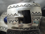 Important Vintage Native American Navajo Sidney Nez Lapis Sterling Silver Concho Belt Old-Nativo Arts