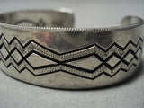 Striking Vintage Navajo John Begay Sterling Silver Native American Bracelet Old-Nativo Arts