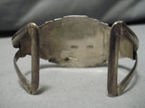 Amazing Vintage Native American Navajo Old Kingman Turquoise Sterling Silver Terminal Bracelet-Nativo Arts