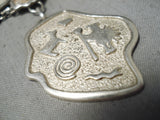 Native American Rare Vintage Santo Domingo Petroglyph Sterling Silver Necklace-Nativo Arts
