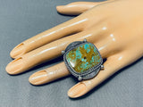 Magnificent Vintage Native American Navajo Signed Royston Square Sterling Silver Huge Ring-Nativo Arts