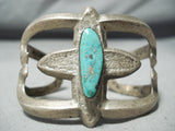 Stunning Vintage Native American Navajo Royston Turquoise Sterling Cast Silver Bracelet-Nativo Arts