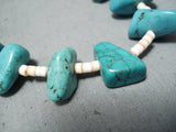 Impressive Vintage Navajo Turquoise Sterling Silver Necklace Old Native American-Nativo Arts