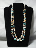 Darling Vintage Native American Navajo Turquoise Heishi Sterling Silver Necklace-Nativo Arts
