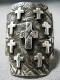 Marvelous Navajo Sterling Silver Crosses Ring Native American-Nativo Arts