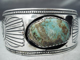 Detailed Wide Vintage Native American Navajo Royston Turquoise Sterling Silver Bracelet-Nativo Arts