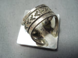 Huge San Felipe Lapis Square Sterling Silver Ring Native American-Nativo Arts