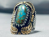 Unique Vintage Native American Navajo Royston Turquoise Sterling Silver & Goldfill Ring-Nativo Arts
