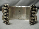 Important Vintage Native American Zuni Michael Lasiloo Turquoise Inlay Sterling Silver Bracelet-Nativo Arts
