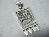 Amazing Santo Domingo Native American Sterling Silver 14k Gold Pendant-Nativo Arts
