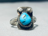 Outstanding Vintage Native American Navajo Morenci Turquoise Sterling Silver Ring-Nativo Arts