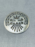 Impressive Vintage Native American Hopi Sterling Silver Pin/ Pendant-Nativo Arts