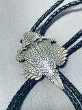 Fascinating Native American Navajo Sterling Silver Toad Signed Ben Benally Bolo-Nativo Arts