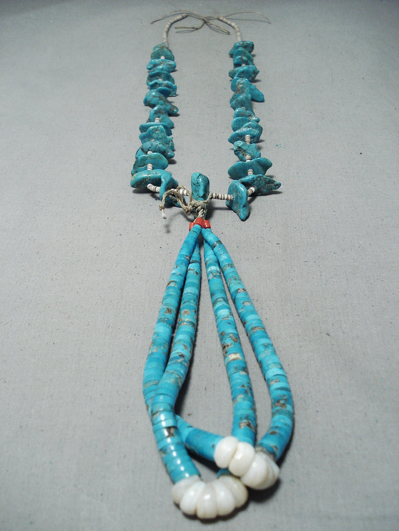 Impressive Vintage Navajo Native American Turquoise Necklace With Jacla Old-Nativo Arts