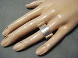 Important Ray Adakai Vintage Native American Navajo Internal Silver Work Sterling Ring-Nativo Arts