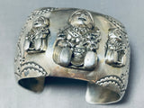 Spectacular Yazzie Vintage Native American Navajo Sterling Silver Storyteller Bracelet-Nativo Arts
