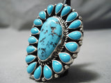 Colossal Important Vintage Native American Navajo Turquoise Sterling Silver Tonya Ring-Nativo Arts