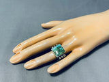 Unforgettable Native American Navajo Spiderweb Turquoise Sterling Silver Ring-Nativo Arts