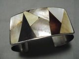 Incredible Vintage Native American Navajo Shell Inlay Sterling Silver Bracelet-Nativo Arts