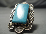 One Of The Best Vintage Native American Navajo Tommy Jackson Turquoise Sterling Silver Ring-Nativo Arts