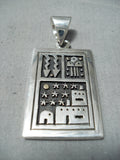Native American Important Joe Coriz Santo Domingo Sterling Silver 14k Gold Pueblo Pendant-Nativo Arts