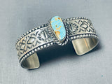 Jeff James Native American Navajo Signed 8 Turquoise Sterling Silver Heavy Bracelet-Nativo Arts