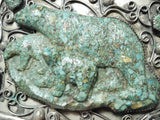 Huge 171 Gram Van Thomas Vintage Native American Navajo Bears Hand Carved Sterling Silver Buckle-Nativo Arts