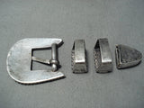 Museum Vintage Native American Navajo Royston Turquoise Sterling Silver Buckle Ranger Set-Nativo Arts