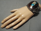 One Of Best Vintage Native American Zuni Santo Domingo Turquoise Sterling Silver Bird Bracelet-Nativo Arts