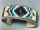 Unique Vintage Native American Navajo Turquoise & Heishi Sterling Silver Bracelet-Nativo Arts