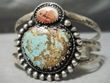 Museum Vintage Native American Navajo #8 Turquoise Sterling Silver Bracelet Old-Nativo Arts