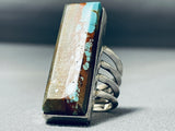 Signed Native American Navajo 8 Turquoise Sterling Silver Ring-Nativo Arts
