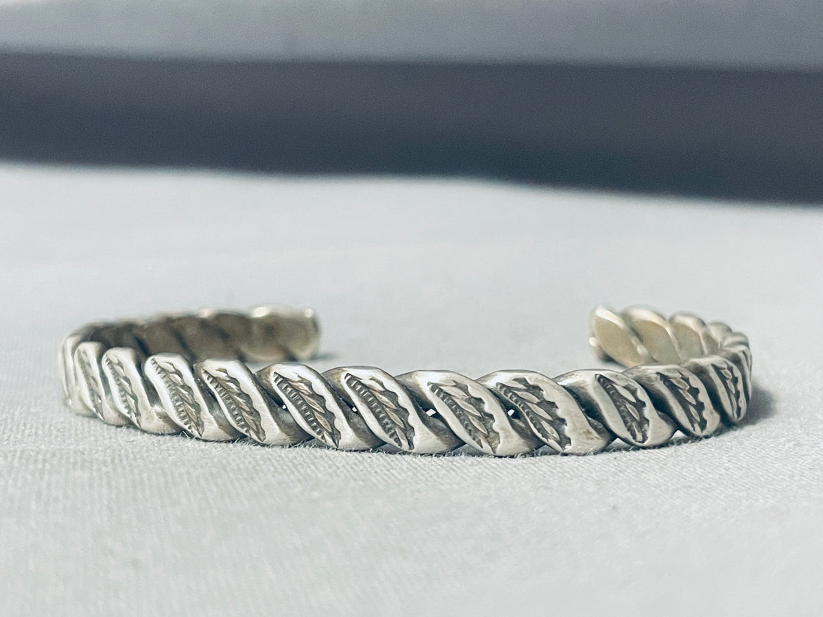 Thicker Vintage Native American Navajo Authentic Sterling Silver Rope ...