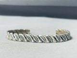Thicker Vintage Native American Navajo Authentic Sterling Silver Rope Bracelet-Nativo Arts
