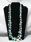 Special Vintage Native American Navajo Royston & Kingman Turquoise Sterling Silver Necklace Old-Nativo Arts