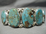 Incredible Vintage Native American Navajo Tso Family Green Turquoise Sterling Silver Bracelet-Nativo Arts