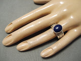 Important Native American Zuni Vintage Mike Simplicio Lapis Sterling Silver Ring-Nativo Arts
