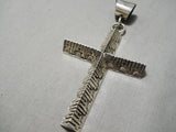 Incredible Navajo Native American Sterling Silver Cross Pendant-Nativo Arts