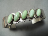 Danny Mike Vintage Native American Navajo Gaspeite Sterling Silver Bracelet-Nativo Arts