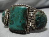 Best Vintage Native American Navajo Chrysocolla Sterling Silver 1930's Bracelet-Nativo Arts